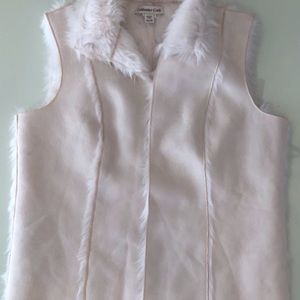 Suede and faux fir-lined vest by Coldwater Creek
